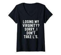 Femme Losing My Virginity Sorry i Don't Take ls Bold Sarcastic T-Shirt avec Col en V