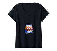 Femme Lot de 6 Bouteilles Pepsi rétro avec Logo Graphique PAPL1934 T-Shirt avec Col en V