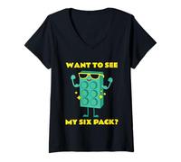 Femme Lot de 6 Briques Amusantes pour Les Amateurs de maitres constructeurs T-Shirt avec Col en V