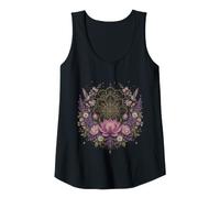 Femme Lotus Mandala Colibri Méditation botanique Florale Débardeur