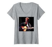 Femme Lou Reed Chanteur : Velvet Underground 1997 T-Shirt avec Col en V