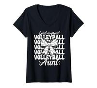 Femme Loud-n-Proud Volleyball Aunt Funny Volleyball Auntie Rose T-Shirt avec Col en V