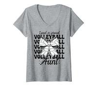 Femme Loud-n-Proud Volleyball Aunt Funny Volleyball Auntie Rose T-Shirt avec Col en V