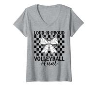 Femme Loud-n-Proud Volleyball Aunt Funny Volleyball Auntie Rose T-Shirt avec Col en V