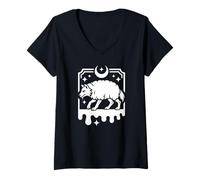 Femme Loup dans Les vêtements de Mouton Folklore Effrayant T-Shirt avec Col en V