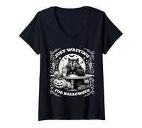 Femme Loup-Garou Attend Juste Une Nuit effrayante d'halloween T-Shirt avec Col en V
