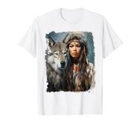 Femme Loup T-Shirt Graphique avec Valeur, Homme, Blanc, M