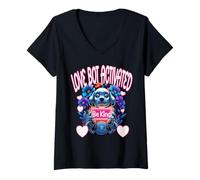 Femme Love Bot Activated Be Kind, chien robot mignon pour les amoureux des couples T-Shirt avec Col en V