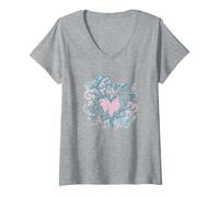 Femme Love Cherub Angels Valentine's Day T-Shirt avec Col en V