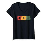 Femme Love Greater Than Hate Humour Maths Égalité STEM Original T-Shirt avec Col en V