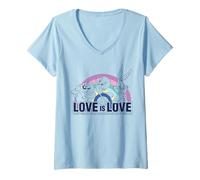 Femme Love is Love Looney Tunes Rainbow Pride Equality T-Shirt avec Col en V