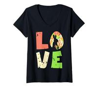 Femme Love Jesus Easter Bunny Happy Easter T-Shirt avec Col en V