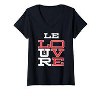 Femme Love Le Louvre, Musée d'art, Paris, France T-Shirt avec Col en V