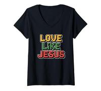 Femme Love Like Jesus T-Shirt avec Col en V