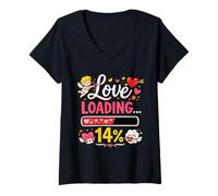 Femme Love Loading, 14% Humour, Couple T-Shirt avec Col en V