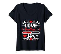 Femme Love Loading, 14% Humour, Couple T-Shirt avec Col en V