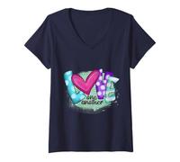 Femme Love One Another 1 John 4:7 Écritures Bible Message Artwork T-Shirt avec Col en V