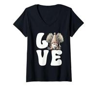 Femme Love Reading Books GNOME Graphic for Librarian and Teacher T-Shirt avec Col en V