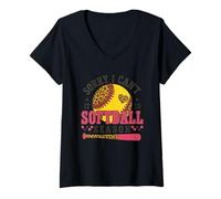 Femme Love Softball Season Hearth Sorry I Can't Design T-Shirt avec Col en V
