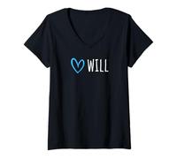 Femme Love Will avec cœur - Cadeau pour Quelqu'un Qui Aime Will T-Shirt avec Col en V