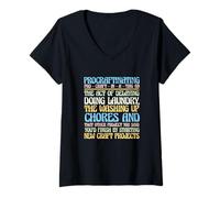 Femme Lover Lover Funny Crafter Craft Hobby Procraftinating T-Shirt avec Col en V
