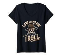 Femme Low and Slow, C'est comme ça Que Je Roule T-Shirt avec Col en V