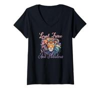 Femme Loyal Fierce and Fabulous T-Shirt avec Col en V
