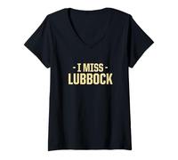 Femme Lubbock, Ville Natale résidente des États-Unis, du Texas, du Texas, des États-Unis, me Manque T-Shirt avec Col en V