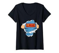 Femme Lucas Name Superhero Gift for Boys Named Lucas T-Shirt avec Col en V