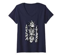 Femme Lucha Libre Et Lutte Mexicaine - Les Masques des Légendes T-Shirt avec Col en V