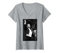 Femme Luciano Pavarotti Chanteur d'opéra Italien par Michael Grecco T-Shirt avec Col en V