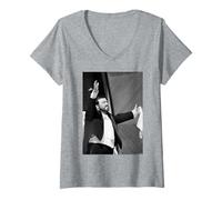 Femme Luciano Pavarotti Chanteur d'opéra par Michael Grecco T-Shirt avec Col en V