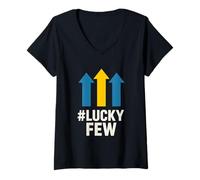 Femme #Lucky Few Trois Flèches Trisomie 21 Sensibilisation T-Shirt avec Col en V