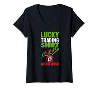 Femme Lucky Trading Chemise Do Not Wash Stock Trader T-Shirt avec Col en V