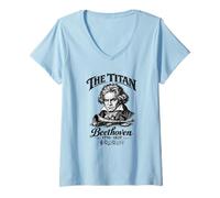 Femme Ludwig Van Beethoven Le Titan | Musique Classique T-Shirt avec Col en V