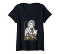 Femme Ludwig Van Beethoven T-Shirt avec Col en V