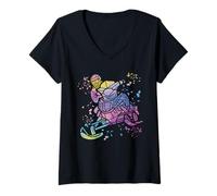 Femme Luge motoneige Colorsplash T-Shirt avec Col en V