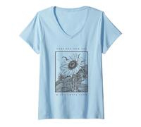 Femme Luke 12:27 Matthieu 6:27 Consider How The Wildflowers Grow T-Shirt avec Col en V