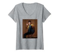 Femme Luke Perry Beverly Hills 90210 Acteur par Michael Grecco T-Shirt avec Col en V