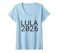 Femme Lula 2026 Brasil T-Shirt avec Col en V