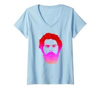 Femme Lula Pink Brésil Style Rétro Vintage T-Shirt avec Col en V