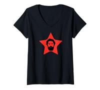 Femme Lula Président du Brésil étoile Rouge T-Shirt avec Col en V