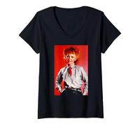 Femme Lulu Musical Theatre Chanteuse et Actrice Pop 1987 T-Shirt avec Col en V