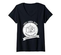 Femme Lumières Caméra Action Collective Cinématographique Visionnaire T-Shirt avec Col en V