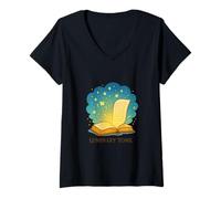 Femme Luminary Tome Story Glow T-Shirt avec Col en V