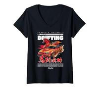 Femme Lunar Drift Horse Street Racing Nouvel an Chinois T-Shirt avec Col en V