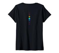 Femme Lune céleste, répression de phase astronomie lunaire verticale T-Shirt avec Col en V