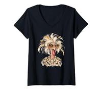 Femme Lunettes de Soleil Amusantes et Glamour en Forme de Dinde pour Thanksgiving Holiday Attitude T-Shirt avec Col en V