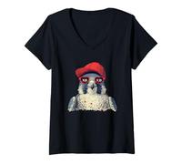 Femme Lunettes de Soleil Cool Faucon pèlerin T-Shirt avec Col en V