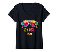 Femme Lunettes de Soleil Key West 2026 Tenue Key West 2026 T-Shirt avec Col en V